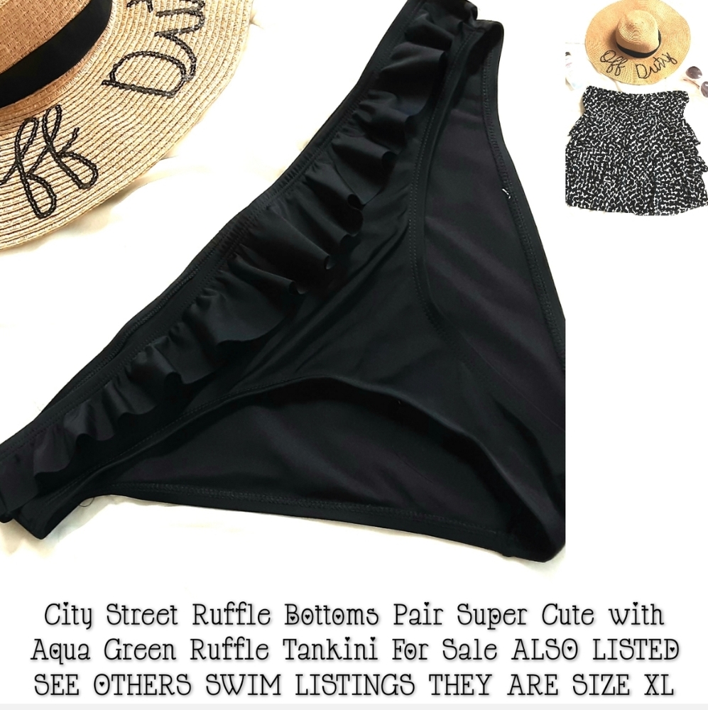 City Streets Bikini Bottoms Size XL Ruffle NWT - Picture 4 of 9